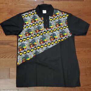 Men’s Ankara Print Polo Shirt – Brand New Without Tags